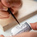 Miyu Kurihara working in her studio on collaborative work done with Yuta Segawa, London 2019